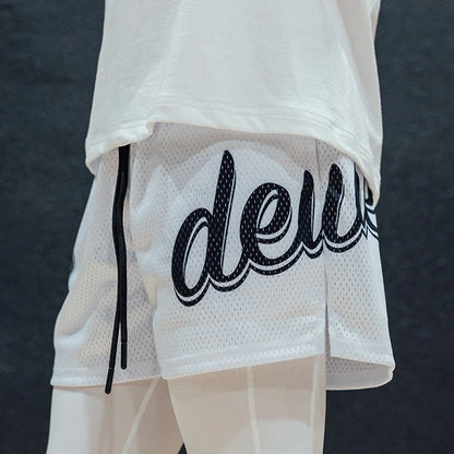 DEUCE MESH SHORTS | BLACK/WHITE