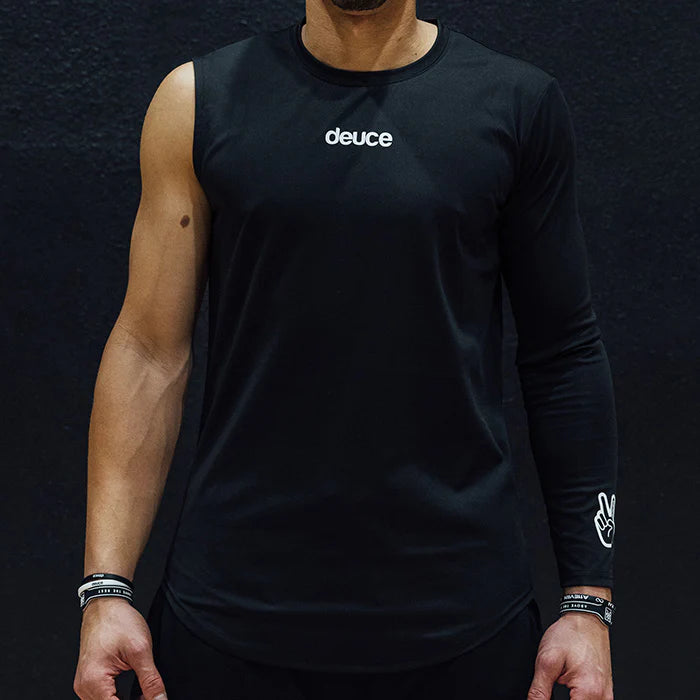 DEUCE ONE ARM SLEEVE PERFORMANCE SHIRT | BLACK