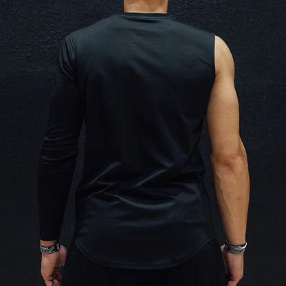 DEUCE ONE ARM SLEEVE PERFORMANCE SHIRT | BLACK