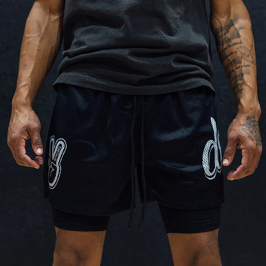 DEUCE MESH SHORTS | BLACK/WHITE