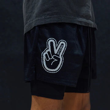 DEUCE MESH SHORTS | BLACK/WHITE