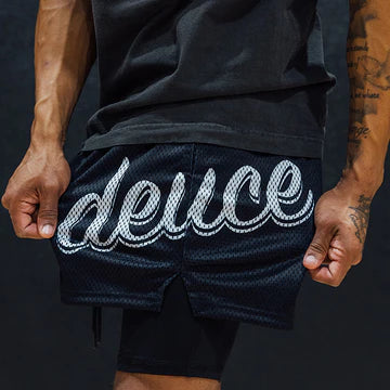 DEUCE MESH SHORTS | BLACK/WHITE