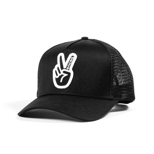 DEUCE PEACE TRUCKER HAT | BLACK/WHITE