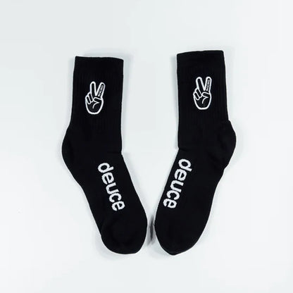 DEUCE MID SOCKS | BLACK