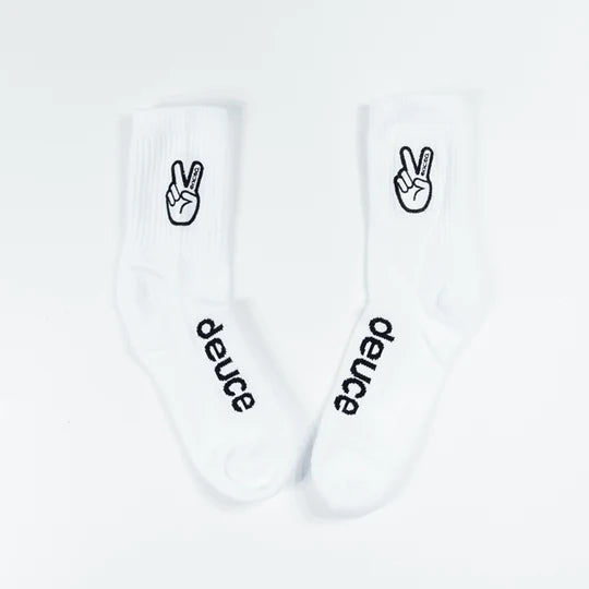 DEUCE MID SOCKS | WHITE