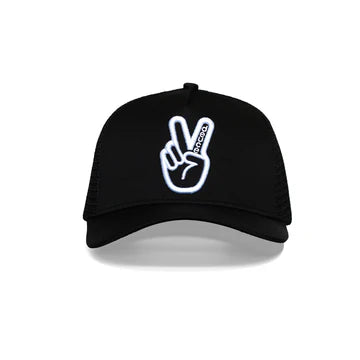 DEUCE PEACE TRUCKER HAT | BLACK/WHITE