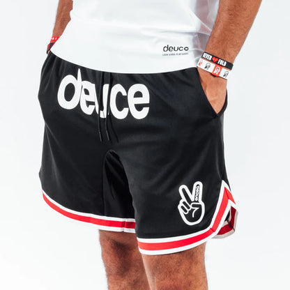 DEUCE VIBE SHORTS | BLACK/RED/WHITE